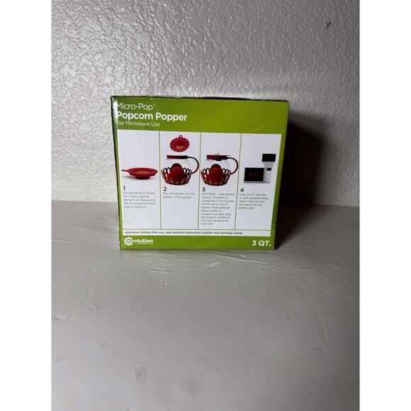 Ecolution Micro-Pop 3 Quart Microwave Popcorn Popper - Red - Picture 2 of 8